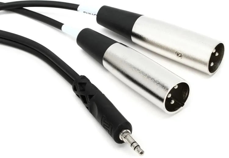 Hosa CYX-403M Stereo Breakout Cable - 3.5mm TRS Male to Dual XLR3 Male - 9.8 foot