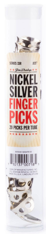 Dunlop Nickel .025" Finger Picks Tube of 20