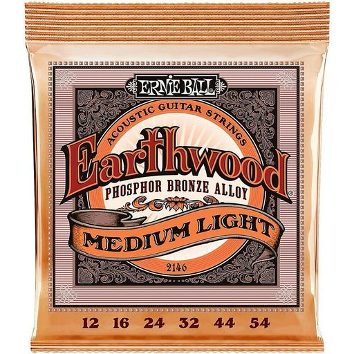 Ernie Ball Medium Earthwood Phosphor Bronze Acoustic Guitar Strings 12-54 Gauge