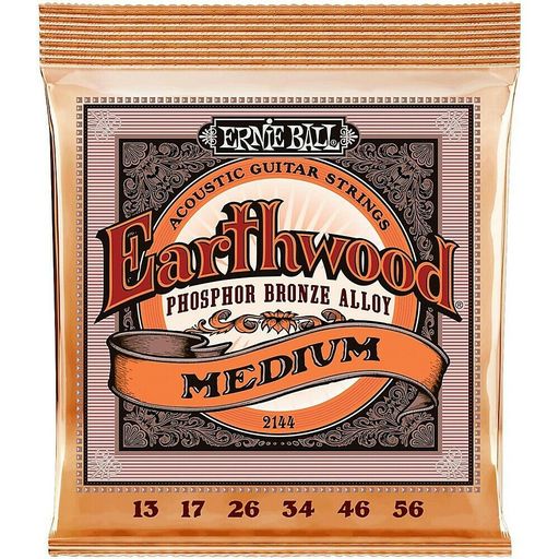 Ernie Ball Medium Earthwood Phosphor Bronze Acoustic Guitar Strings 13-56 Gauge