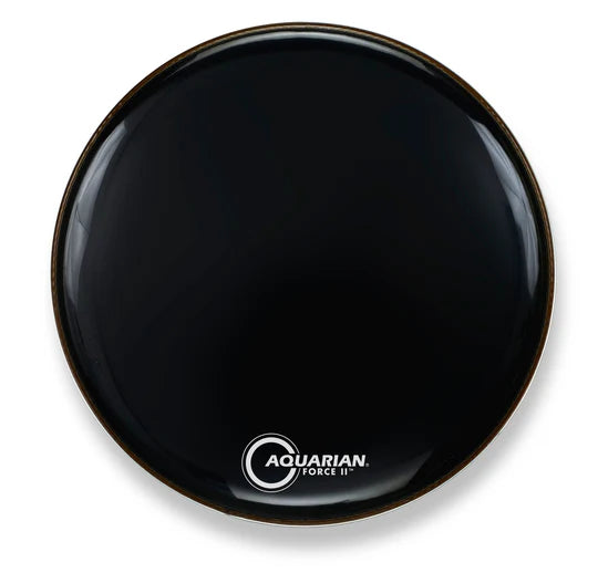 Aquarian 22" Full Force II  Black Gloss 10 mil Single Ply Resonant Bass Drumhead with Vented Control Ring