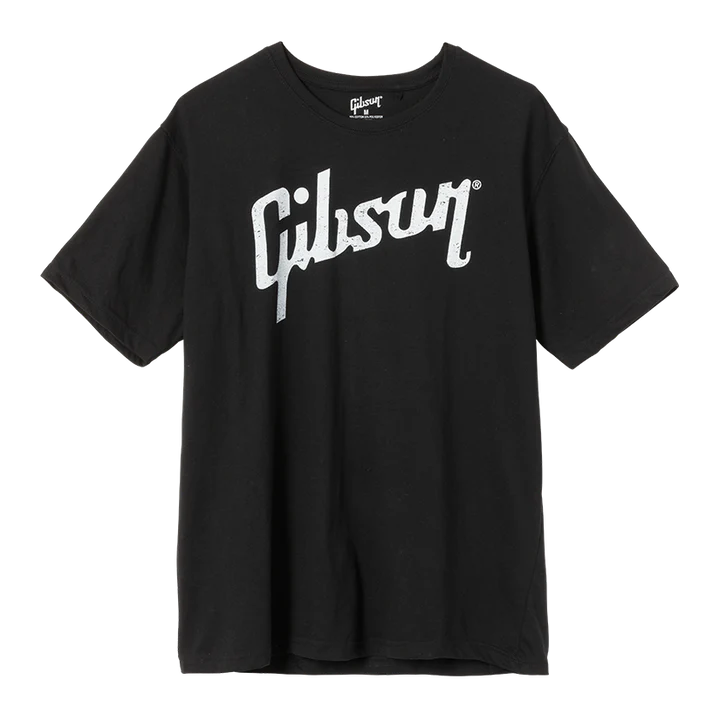 Gibson Distressed Logo Tee Black Med  
