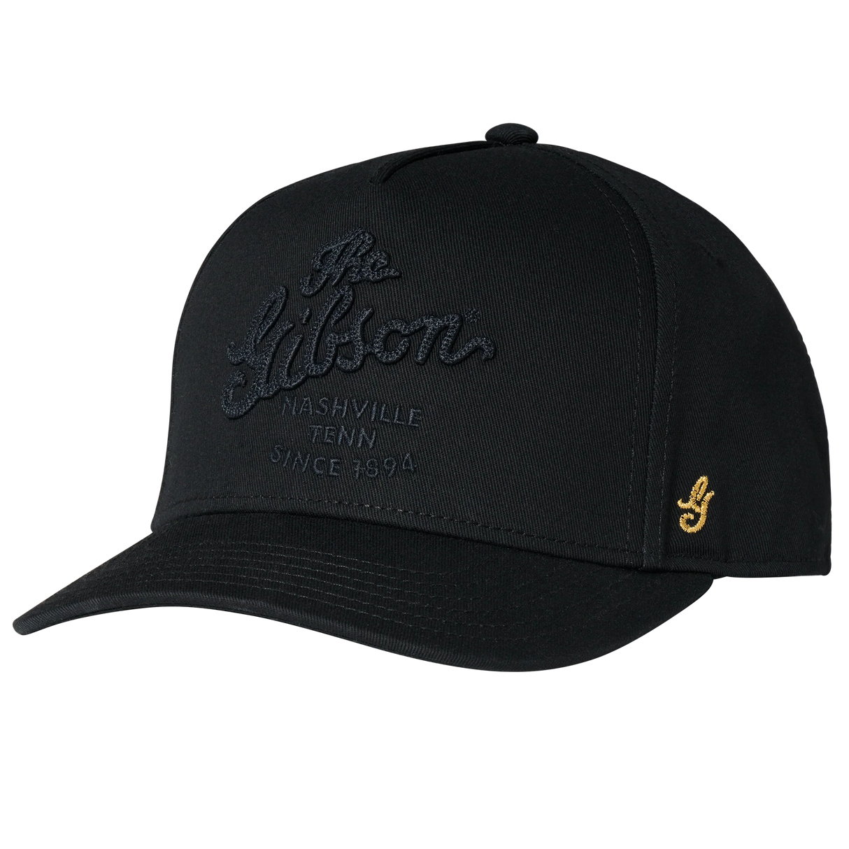 Gibson Script Logo Structured Snapback Black