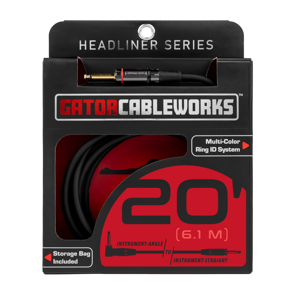 Gator 20 Foot Strt to Strt Instrument Cable - Headliner