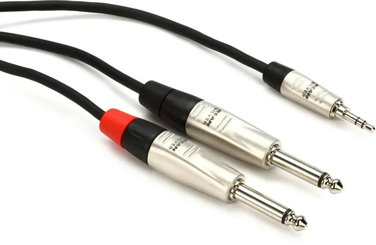 Hosa HMP-006Y Pro Stereo Breakout Cable - 3.5mm TRS Male to Dual 1/4-inch TS Male - 6 foot