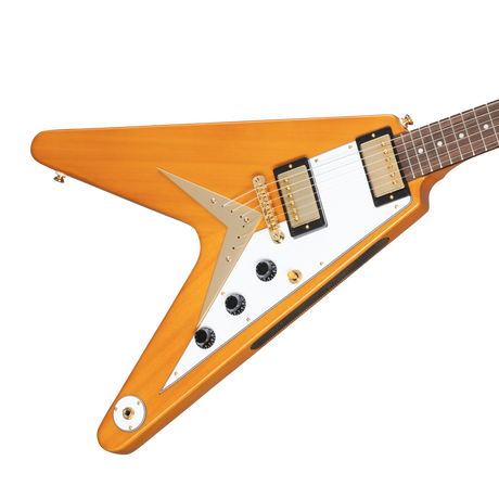 Epiphone 1958 Korina Flying V with White Pick Guard - Aged Natural