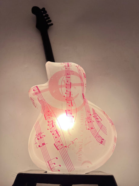 Guitar Lamps - Vintage Frosted Glass