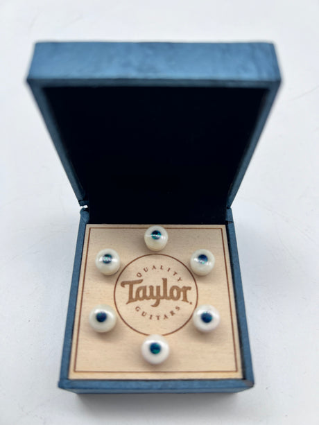 Taylor Bone White w/Green Opal Bridge Pin Set 7260-3