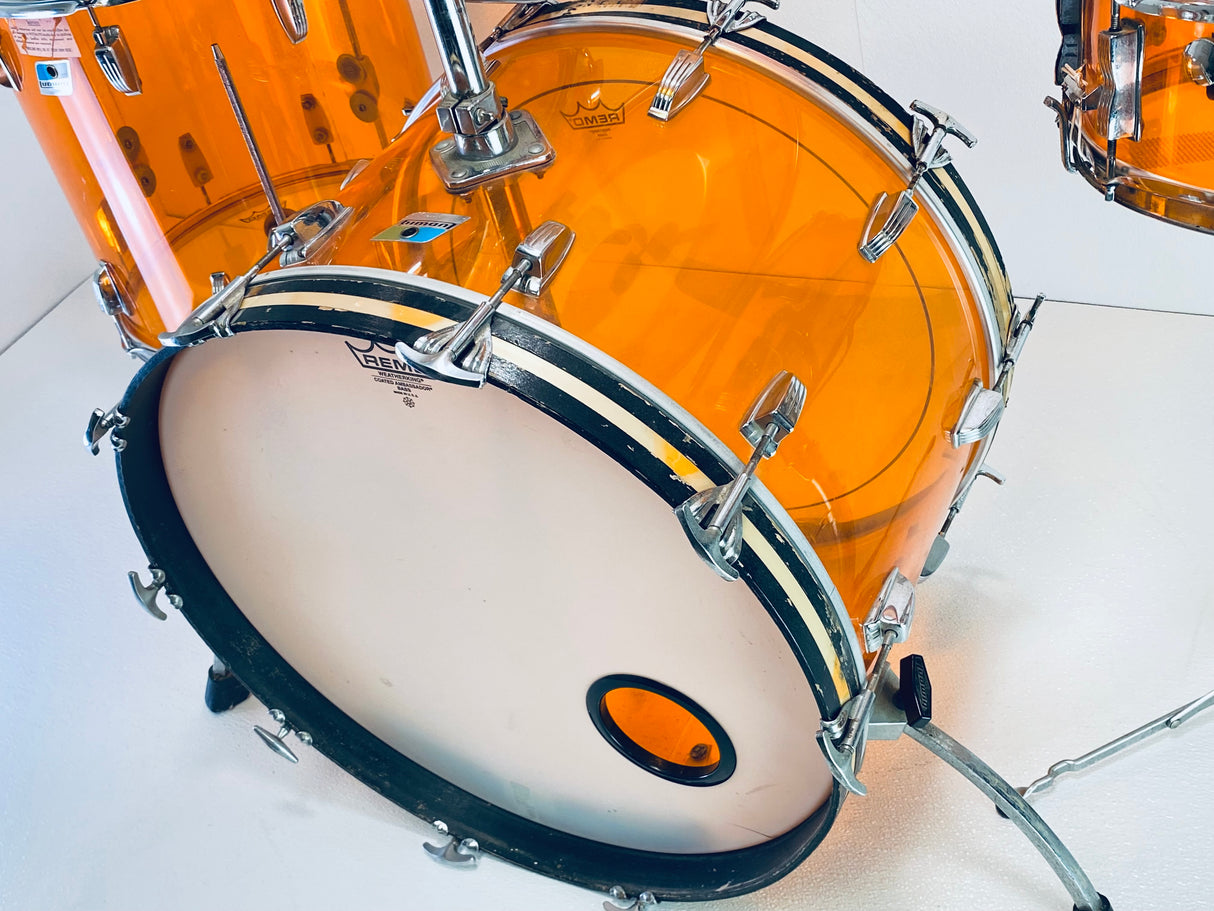 Used Ludwig 5 pc 1970's Vistalite Orange Amber