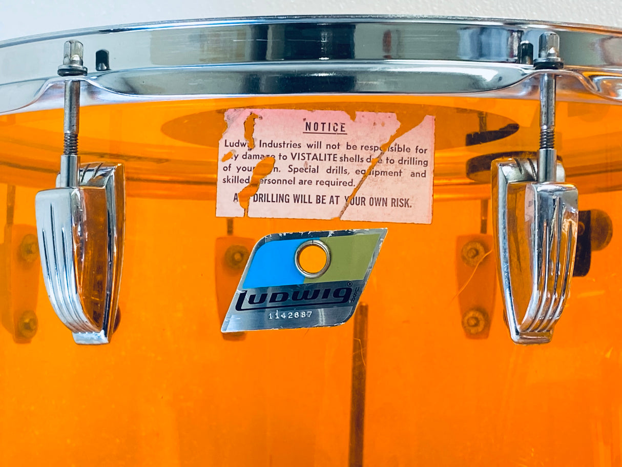 Used Ludwig 5 pc 1970's Vistalite Orange Amber