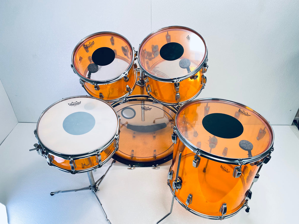Used Ludwig 5 pc 1970's Vistalite Orange Amber