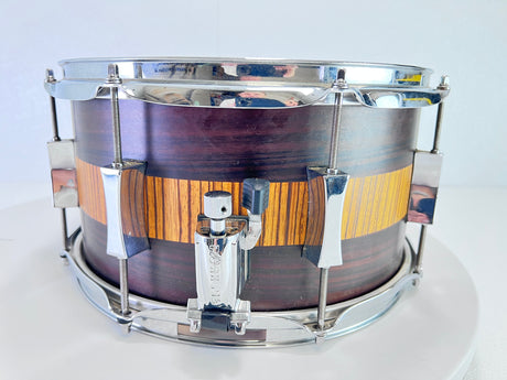 Used Pork Pie 13"x7" Exotic Rosewood & Zebrawood Snare