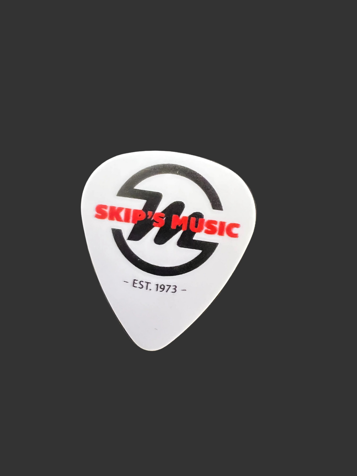 Skip's Music Logo Pick .60mm - White
