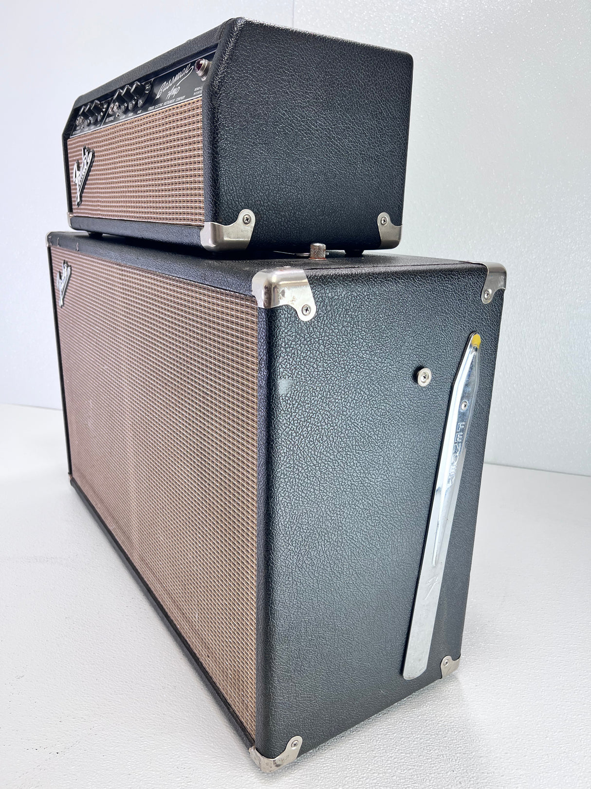 Used Fender April 1965 Bassman 2 Channel 50 Watt Head & Cab Stack W/Original Covers
