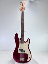Used Squier P-Bass Affinity Series Metallic Red W/Hard Case