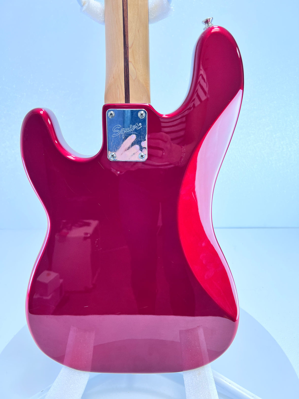 Used Squier P-Bass Affinity Series Metallic Red W/Hard Case