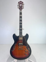 Used Ibanez AS113-BS Hollow Body Electric Guitar- Brown Sunburst W/Gator Case