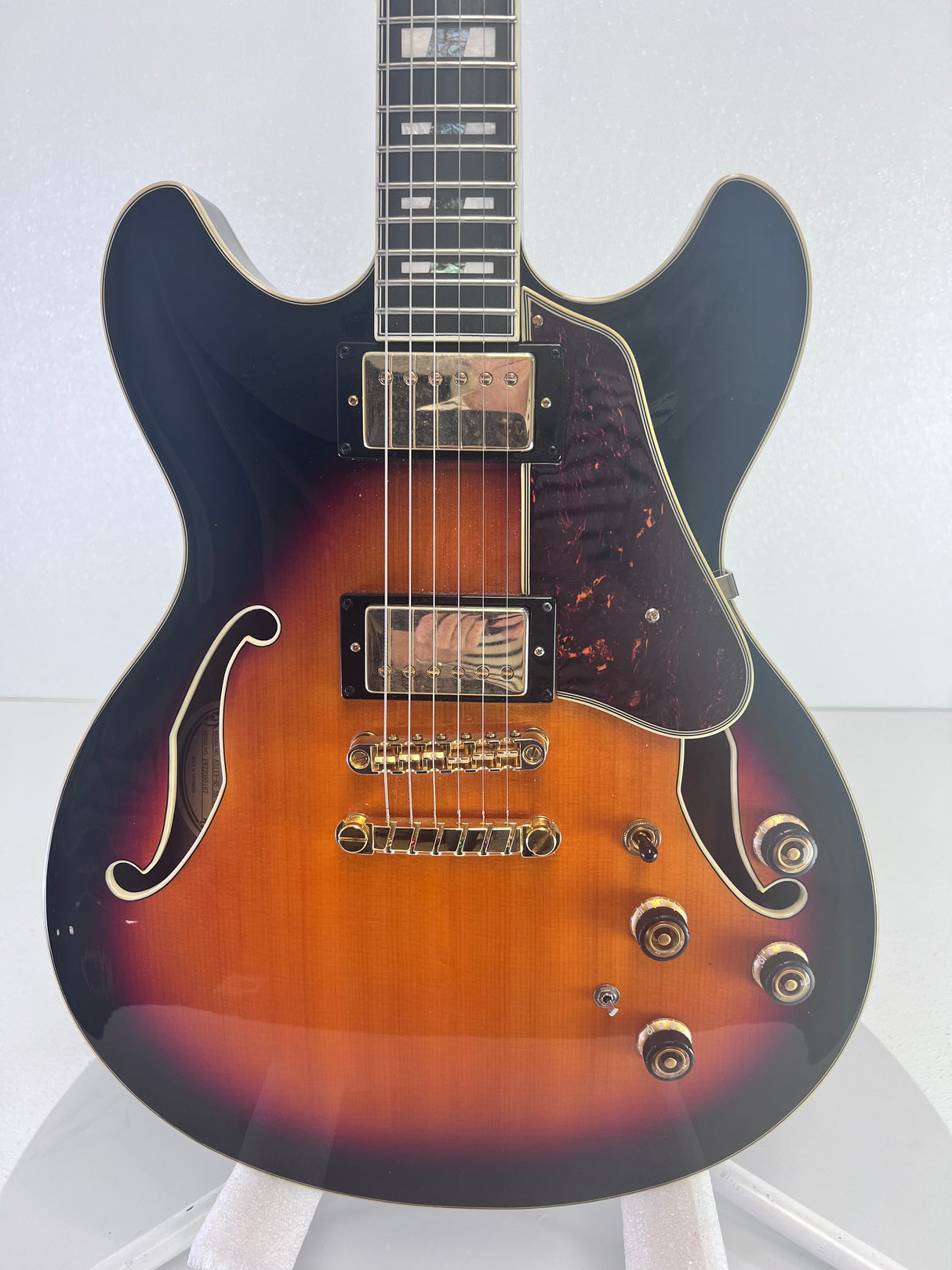 Used Ibanez AS113-BS Hollow Body Electric Guitar- Brown Sunburst W/Gator Case