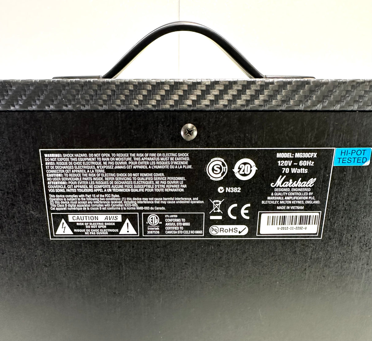 Used Marshall 1x10 MG30CFX Combo Amp