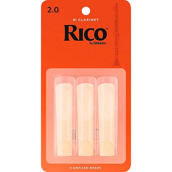 D'Addario Rico Bb Clarinet 2.0 Reeds 3-Pack