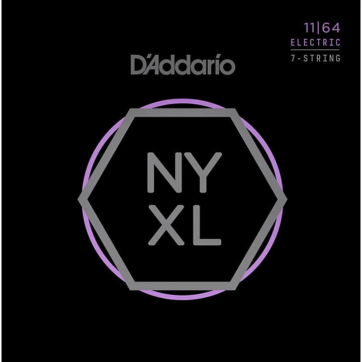 D'Addario 7-String Medium Nickel Wound Electric Guitar Strings (11-64)