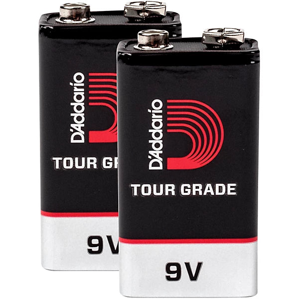 D'Addario Tour-Grade 9V Battery 2-Pack