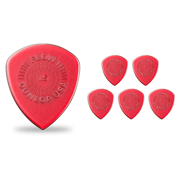 Dunlop Flow Standard 1.5mm Grip Guitar Picks, 6-Pack