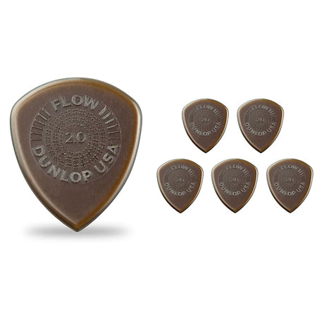 Dunlop Flow Standard 2.0mm Grip Guitar Picks, 6-Pack