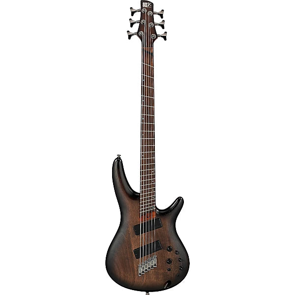 Ibanez Bass Workshop SRC6MS 6-string Multi-Scale Bass Guitar - Black Stained Burst Low Gloss