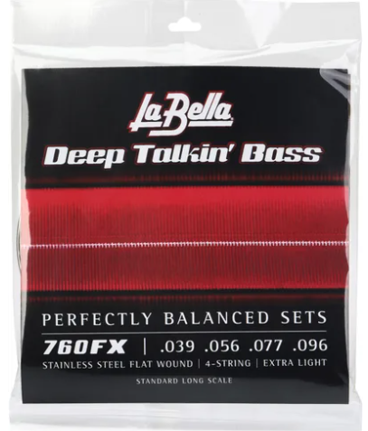 La Bella 760FX Deep Talkin' Bass Flats Bass Guitar Strings - .039-.096 Extra Light 4-string