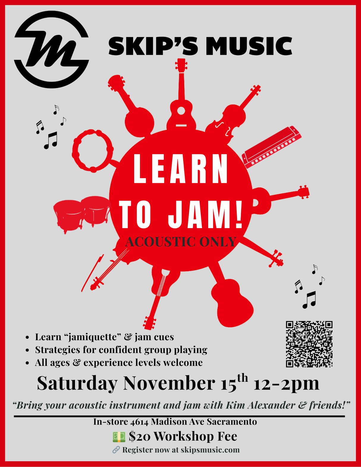 Learn To Jam! at Skips Music