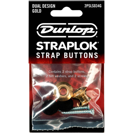 Dunlop Straplok® Dual Design Strap Button Set - Gold