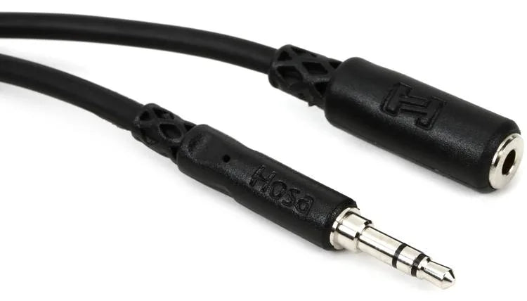 Hosa MHE-105 3.5mm TRS Female to 3.5mm TRS Male Headphone Extension Cable - 5 foot