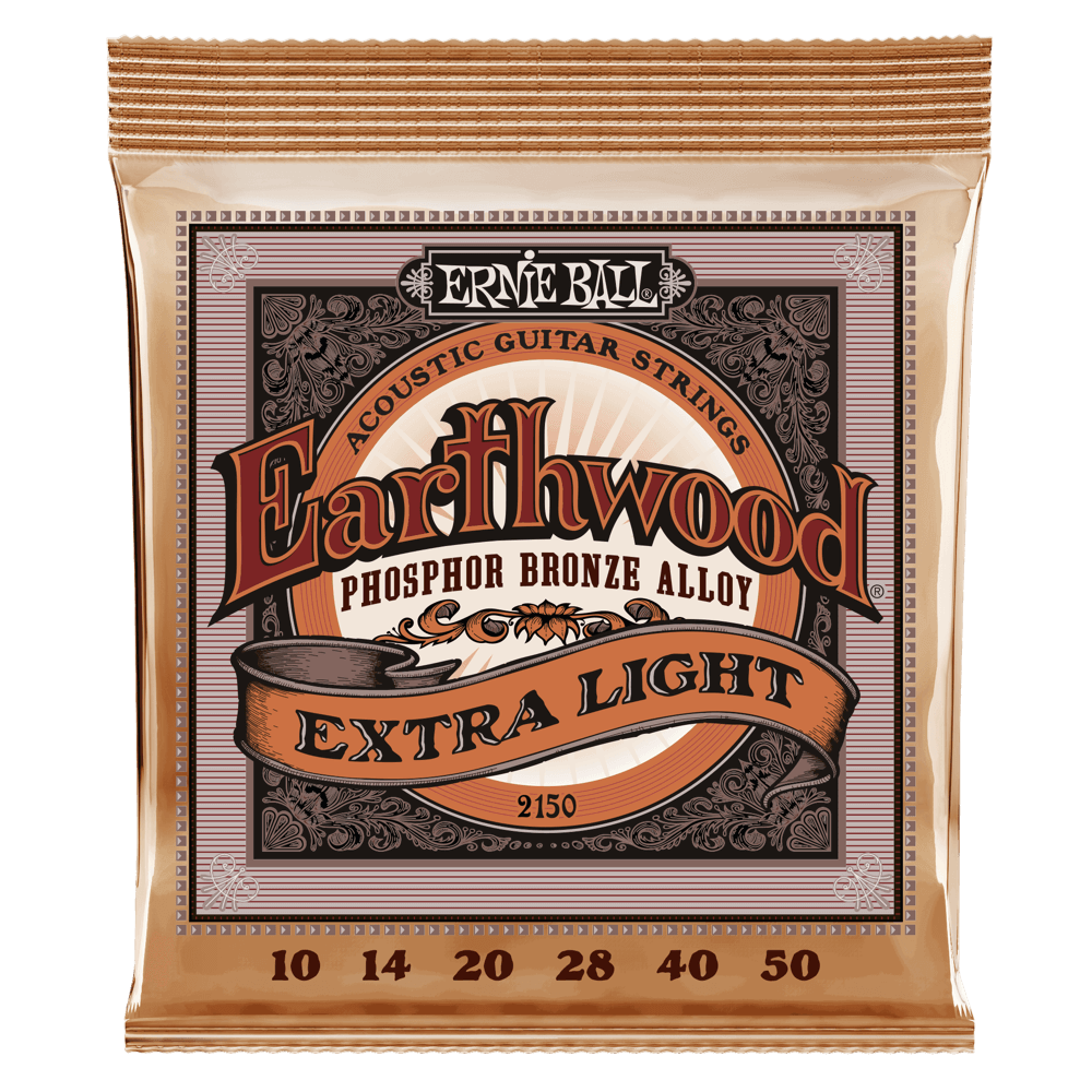 Ernie Ball Extra Light Earthwood Phosphor Bronze Acoustic Guitar Strings 10-50 Gauge