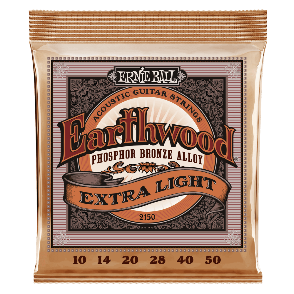 Ernie Ball Extra Light Earthwood Bell Bronze Acoustic Guitar Strings 10-50