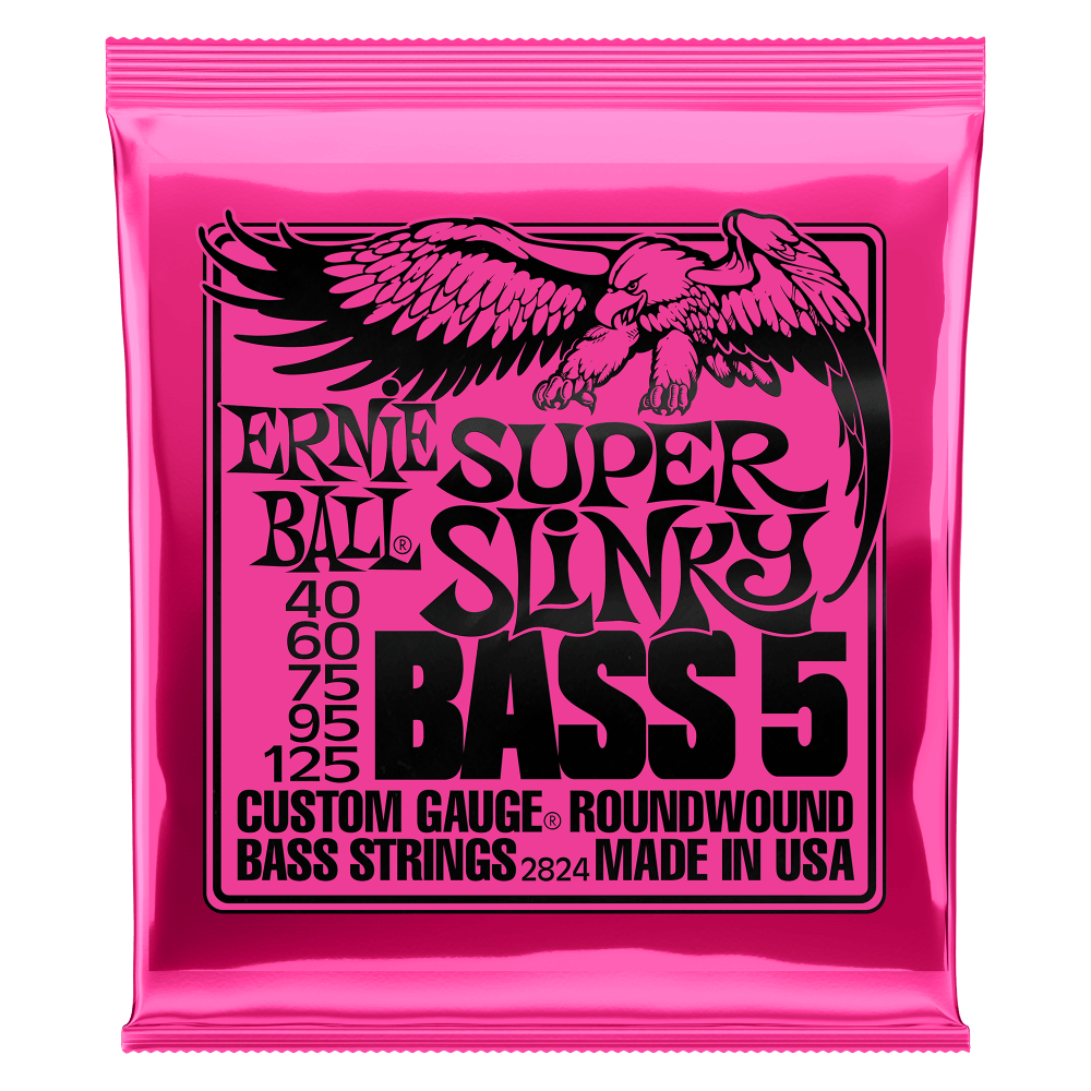 Ernie Ball Super Slinky Nickel Wound 5-String Electric Bass Strings 40-125 Gauge