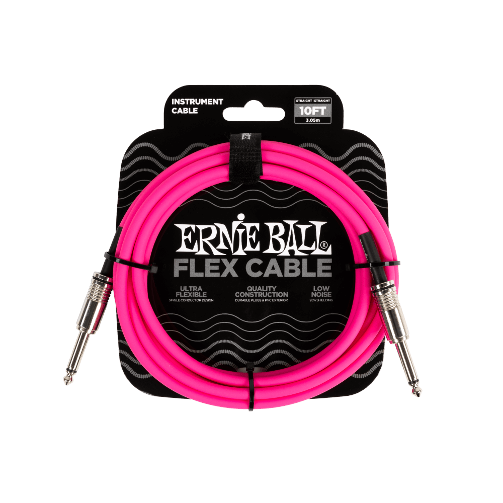 Ernie Ball Flex Instrument Cable Straight/Straight 10ft - Pink