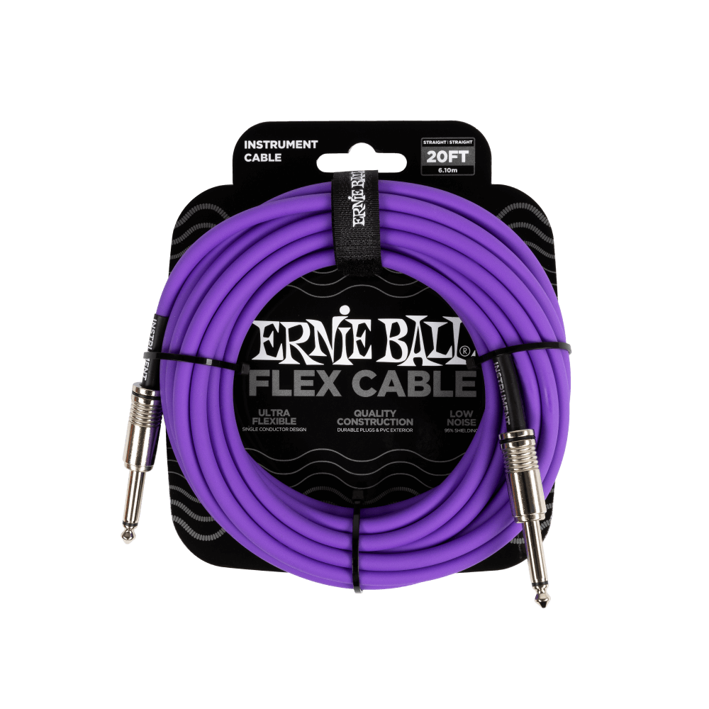 Ernie Ball Flex Instrument Cable Straight/Straight 20ft - Purple
