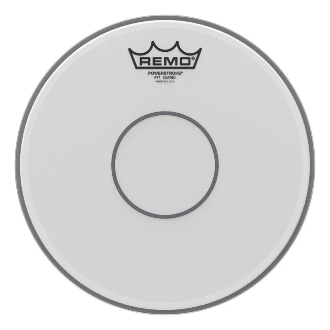 REMO Batter POWERSTROKE® 77, Coated, 10" Diameter, Open Channel, Clear Dot