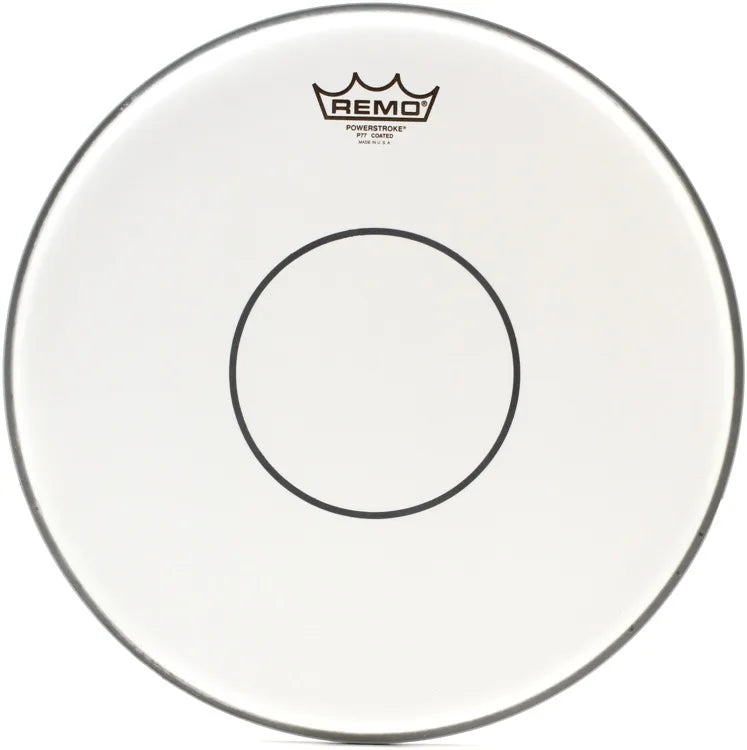 Remo Powerstroke 77 Coated 14" Snare Drumhead - with Clear Dot