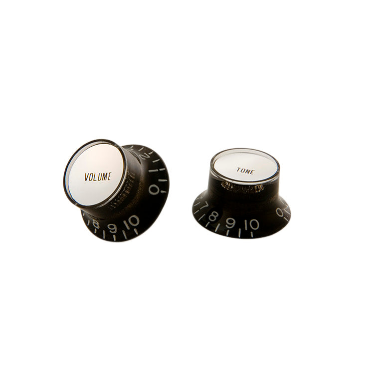 Gibson Top Hat Knobs w/ Silver Metal Insert (Black)(4 pcs.)