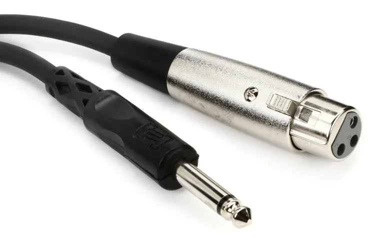 Hosa PXF-115 XLR Female to 1/4 inch TS Male Unbalanced Interconnect Cable - 15 foot