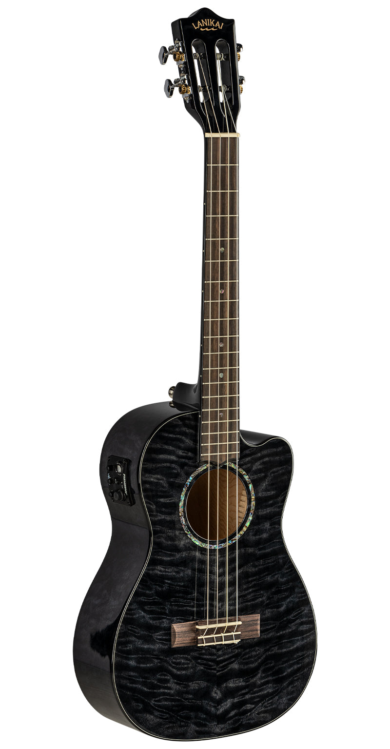 Lanikai Quilted Maple Black Stain Tenor A/E Ukulele
