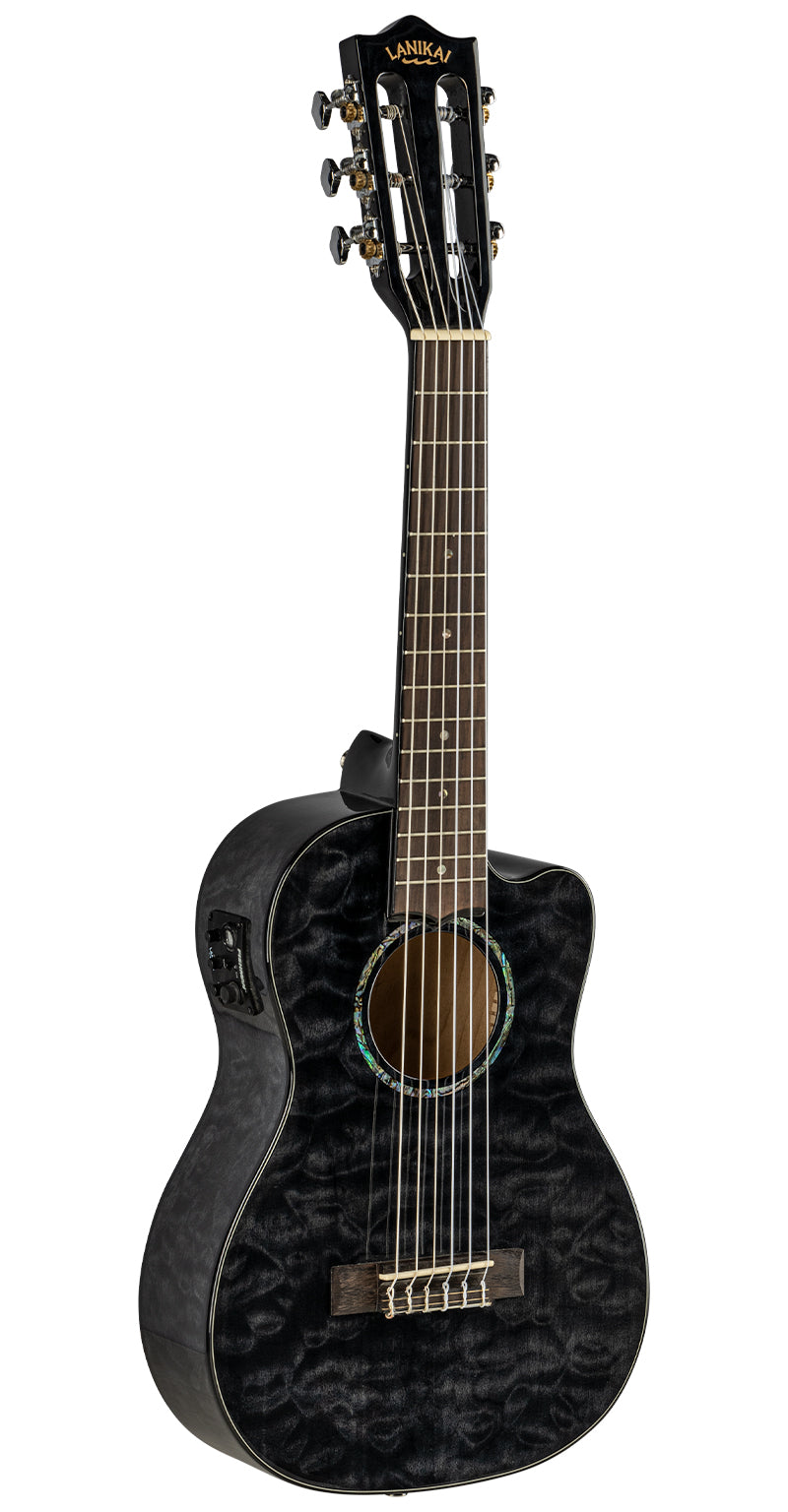 Lanikai QM-BKCEG Maple Black Stain Guitelele A/E Ukulele