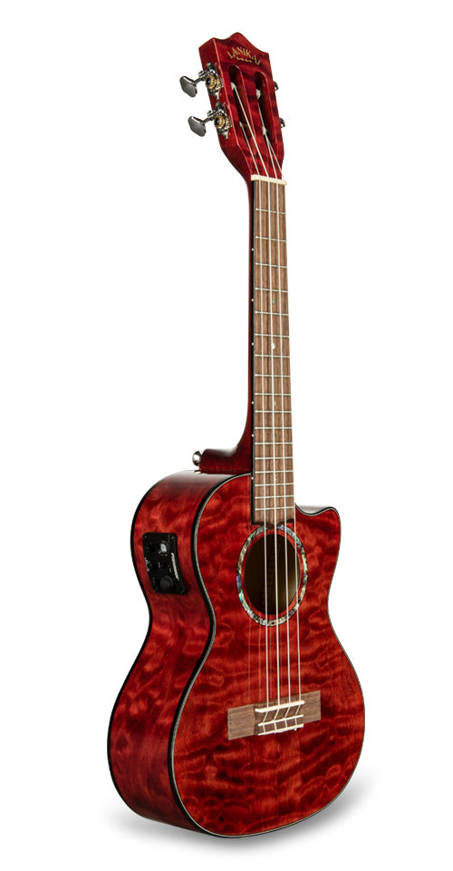 Lanikai Quilted Maple Red Stain Tenor A/E Ukulele