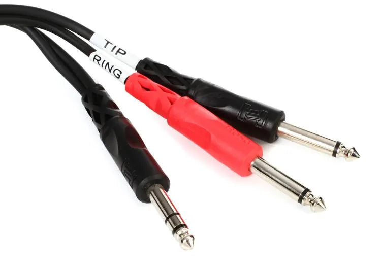 Hosa STP-201 Insert Cable - 1/4 inch TRS Male to Dual 1/4 inch TS Male - 3 foot