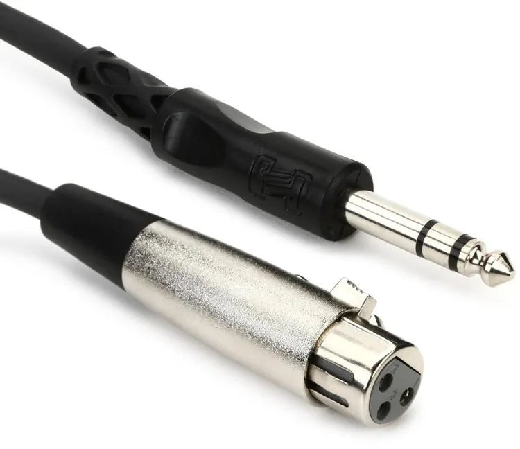 Hosa STX-115F XLR Female to 1/4 inch TRS Male Cable - 15 foot