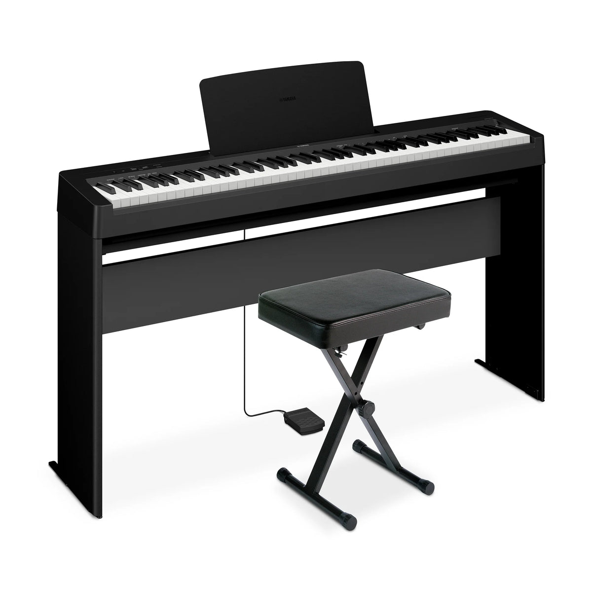 Yamaha P143LXB Digital Piano Bundle with Stand, Bench and Pedal - Black