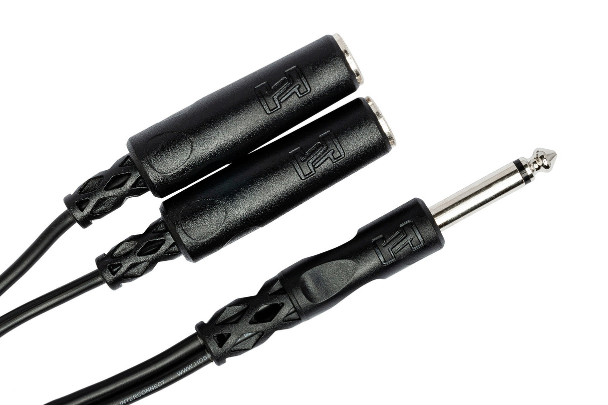 Hosa YPP-111 Y Cable, 1/4 in TS to Dual 1/4 in TSF