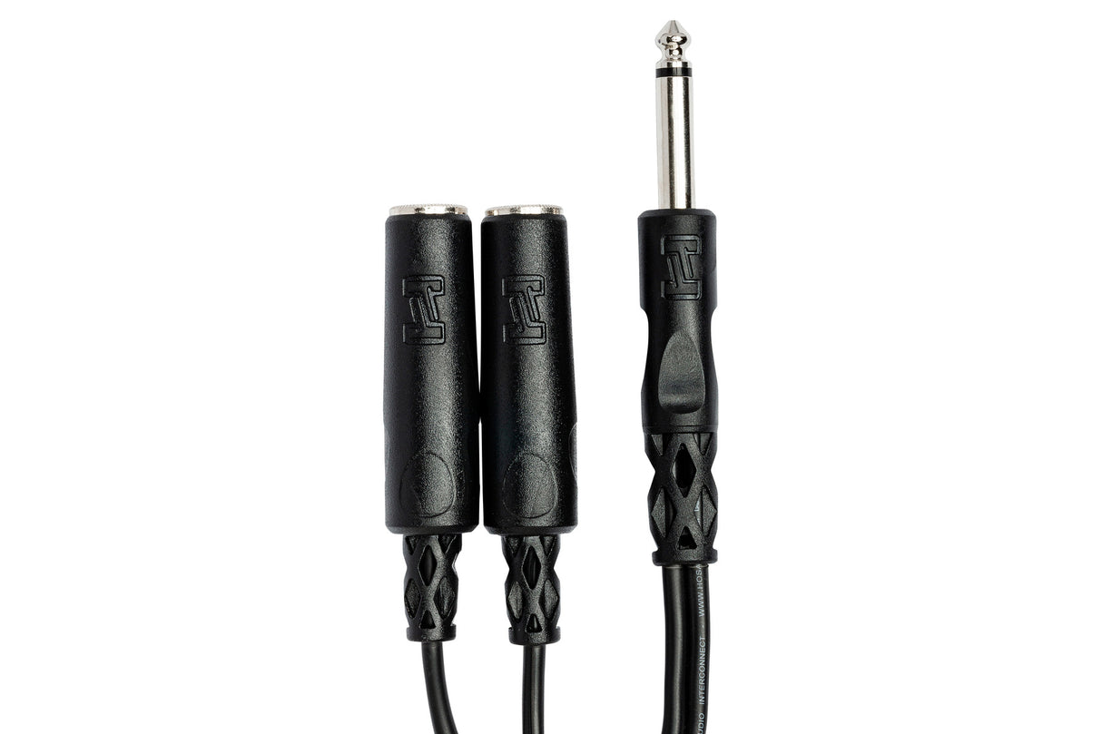 Hosa YPP-111 Y Cable, 1/4 in TS to Dual 1/4 in TSF